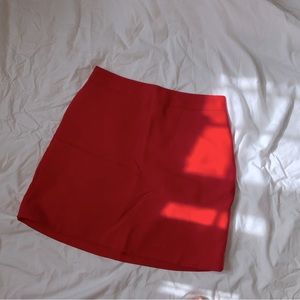 Express red mini skirt